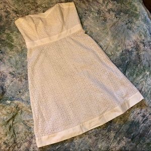MOVING SALE! White strapless eyelet dress